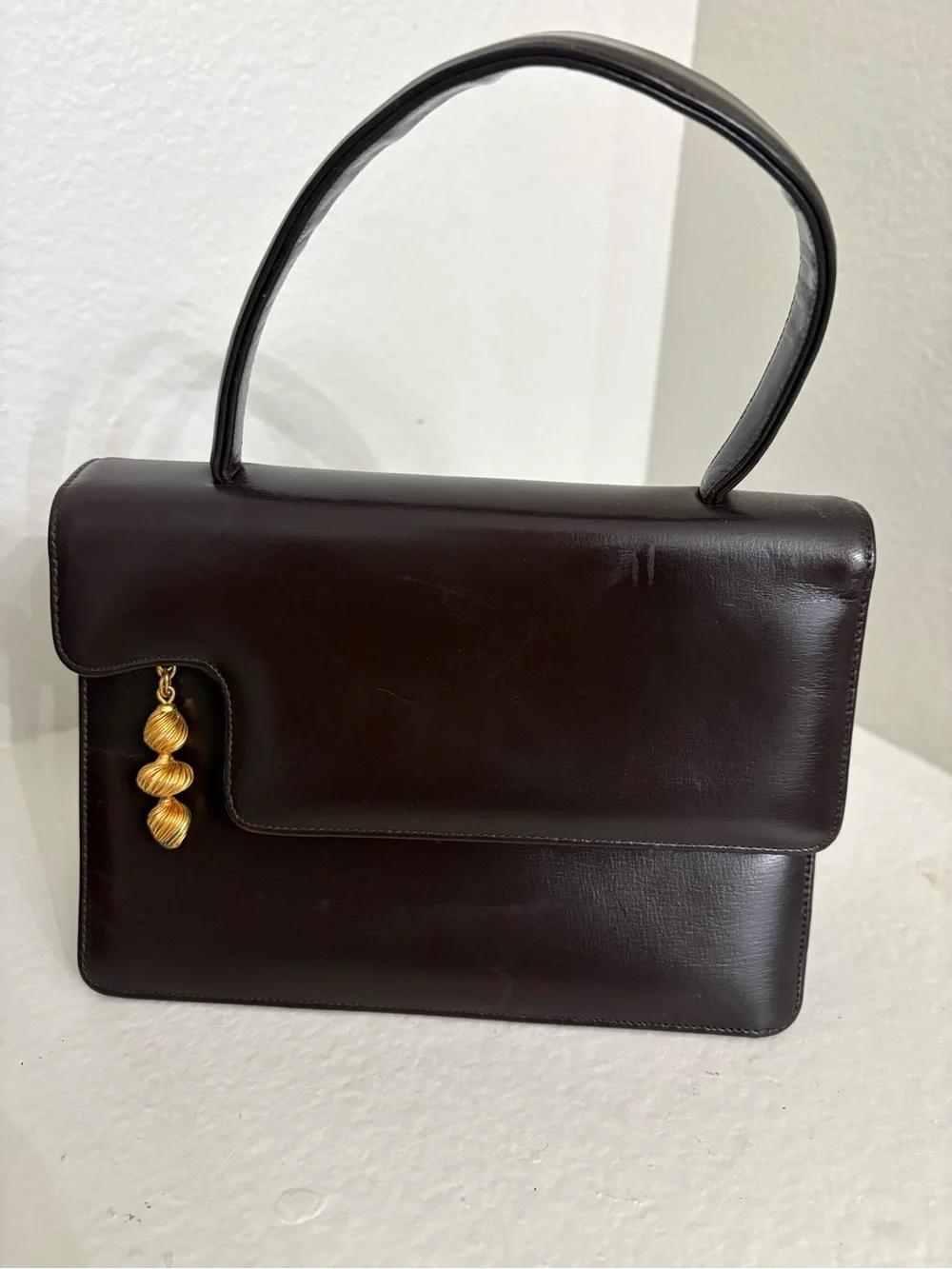 Vintage Prestige Brown Leather Handbag Purse